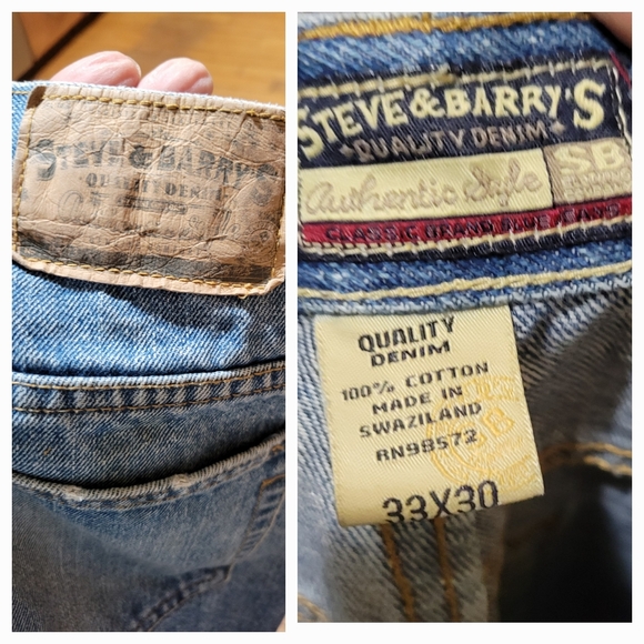 Vintage Steve & Barry's Denim Lightly Distressed Jeans Men's 33" x 30" - Picture 3 of 3